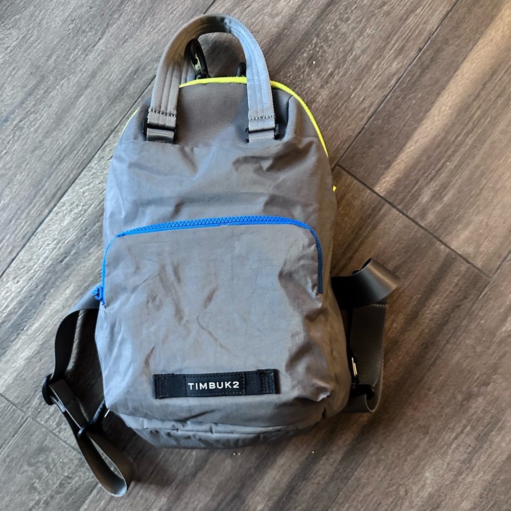 Timbuk2 Gray and Blue Backpack with Modern Design